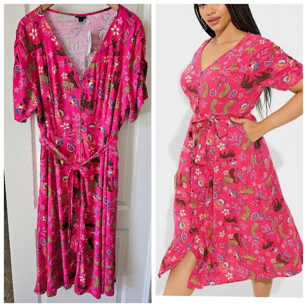 NWT Torrid button front tie Dress 2x